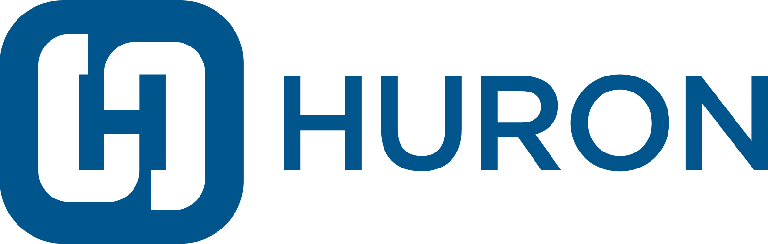 Huron company logo with stylized H