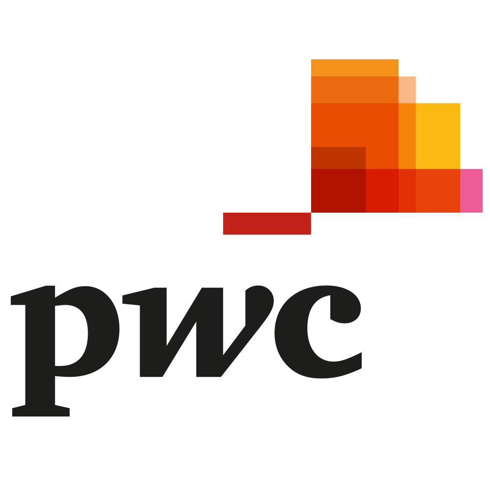 PwC logo with colored squares