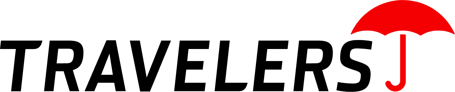 Travelers Insurance logo with red umbrella.