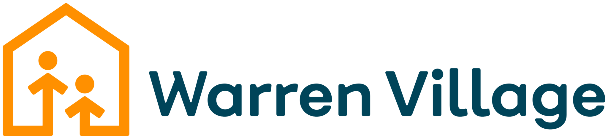 Warren Village logo with two figures inside house