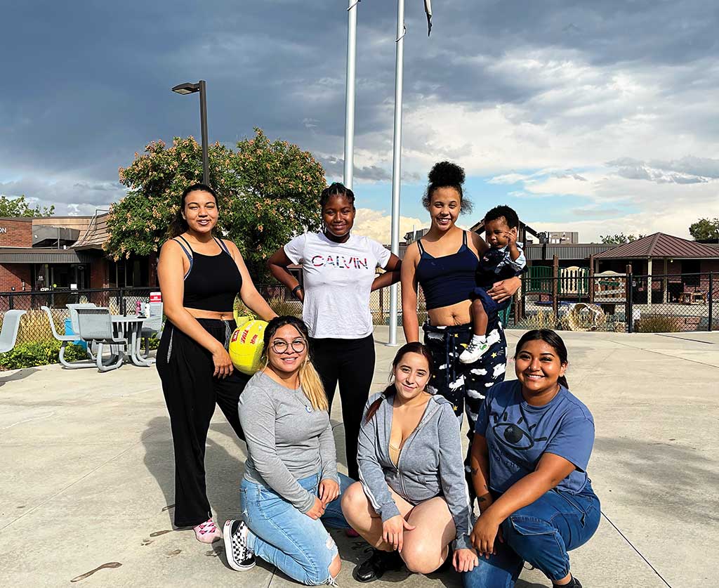 Group of friends at a playground.